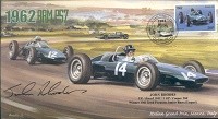 1962a BRM P57s & COOPER T60, ITALIAN GP, MONZA F1 cover signed JOHN RHODES