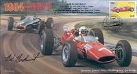 1964a FERRARI 158 & BRM P261 NURBURGRING F1 cover signed BOB BONDURANT