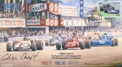 1971a BRM P160 MARCH TYRRELL 002 & SURTEES TS9 MONZA F1 cover signed CHRIS CRAFT