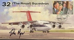32 (The Royal) Squadron BAe 146 signed The Rt Hon John Major KG CH