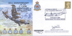 JS(CC)24h 30th Anniversary of the Lockheed C-130 Hercules in RAF Service signed Sqn Ldr Hill