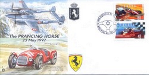 JS(CC)25a1 The Prancing Horse - 50 Years of Ferrari unsigned FDC