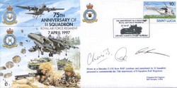 JS(CC)29b 75th Anniversary of No II Squadron RAF Regt cover signed parachutists