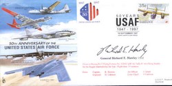 JS(CC)33c 50th Anniversary of USAF - Bombers Gen Hawley signed cover