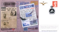 JS(CC)72a RAF News Official 1000th Edition flown cover