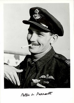 RAF Battle of Britain WWII ace PARROTT DFC signed photo