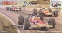 1968a LOTUS-COSWORTH & McLAREN-COSWORTH MEXICO F1 cover signed BILL BRACK