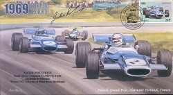 1969a MATRA MS80 BRABHAM BT26A CLERMONT-FERRAND F1 cover signed JACKIE PRETORIUS