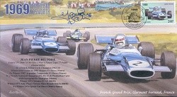 1969c MATRA MS80 BRABHAM BT26A CLERMONT-FERRAND F1 cover signed BELTOISE