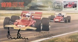 1970d LOTUS-COSWORTH 72C & FERRARI 312B HOCKENHEIM F1 cover signed DERECK BELL