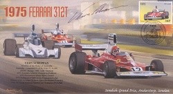 1975b FERRARI 312T, ANDERSTORP, SWEDEN F1 cover signed VERN SCHUPPAN