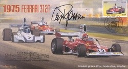 1975c FERRARI 312T, ANDERSTORP, SWEDEN F1 cover signed CLAY REGAZZONI