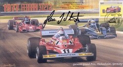 1977c FERRARI WOLF-COSWORTH BRABHAM ALFA ROMEO F1 cover signed HANS-JOACHIM STUCK