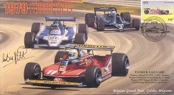 1979a FERRARI LIGIER-COSWORTH TYRRELL-COSWORTH F1 cover signed PATRICK GAILLARD