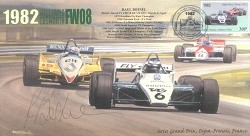 1982d WILLIAMS-COSWORTH 08 DIJON-PRENOIS F1 Cover signed RAUL BOESEL