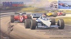 1983c BRABHAM-BMW BT52B MONZA F1 Cover signed RENE ARNOUX