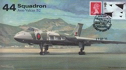 AV600 Avro Vulcan 44 Sqn RAF cover Farewell to Flight 19 Sep 2015 XH558 postmark
