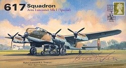 617 Squadron Avro Lancaster signed Flight Lieutenant Ken Trent DFC*