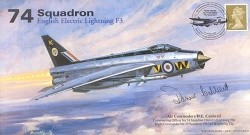 74 Squadron BAC Lightning F3 signed Air Commodore Dennis Caldwell