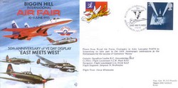 JS(CC)01a 1995 25p VE-Day Biggin Hill Air Show East meets West unsigned variant