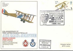 F3 50th Anni first UK Regular Air Mail Service Koln to Folkestone