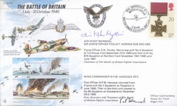 JS50/40/6 Battle of Britain signed HANCOCK + FOXLEY-NORRIS