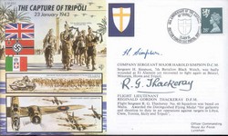 JS50/43/01 Capture of Tripoli RAF cover signed DFM + Army DCM