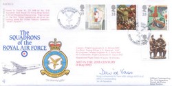 RAF FDC11 1993 Art in the 20th Century RAF FDC signed  CO 216 Tristar Sqn