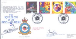 RAF FDC30 1995 Science Fiction RAF FDC signed  CO 4 Harrier Sqn