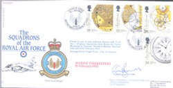 RAF FDC09 1993 Marine Timekeepers RAF FDC signed CO 1 Harrier Sqn