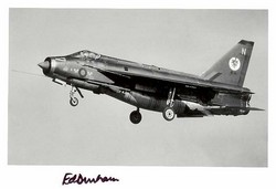 SP(AA)05 92 Sqn Lightning photo signed CO Ed Durham