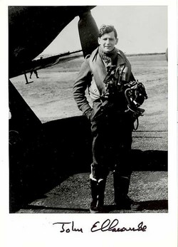 RAF Battle of Britain ace ELLACOMBE DFC signed photo